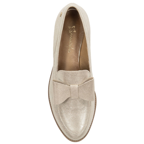 Maciejka Gold Leather Flat Shoes 04099-10/00-1