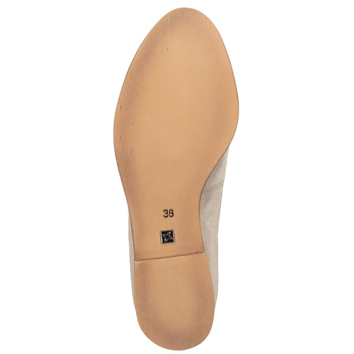 Maciejka Gold Leather Flat Shoes 04099-10/00-1