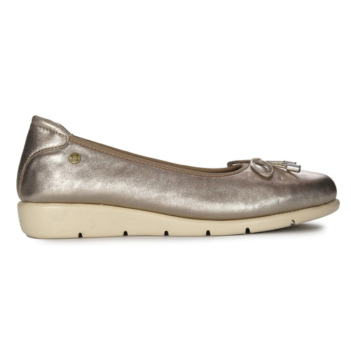 Maciejka Gold Leather Flat Shoes P6504-25/00-1