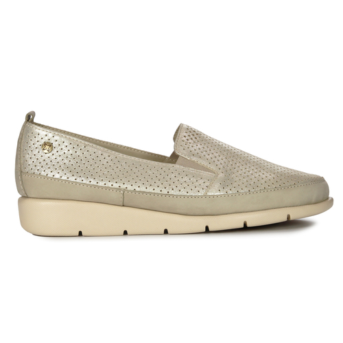 Maciejka Gold Leather Flat Shoes P6505-25/00-1