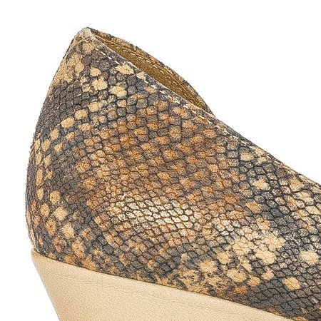 Maciejka Gold Snake Flat Shoes