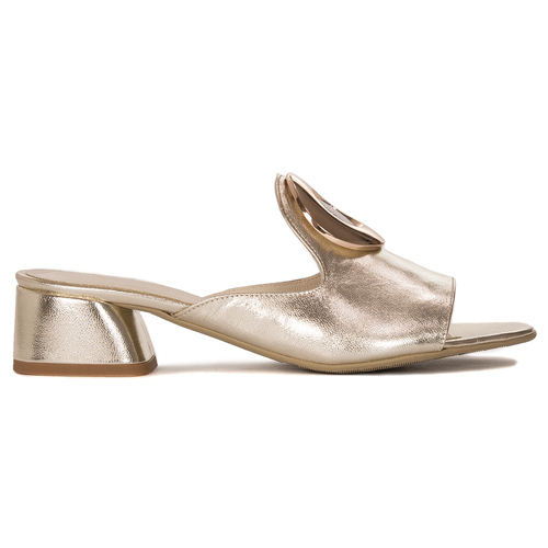 Maciejka Gold Women's Leather Slides