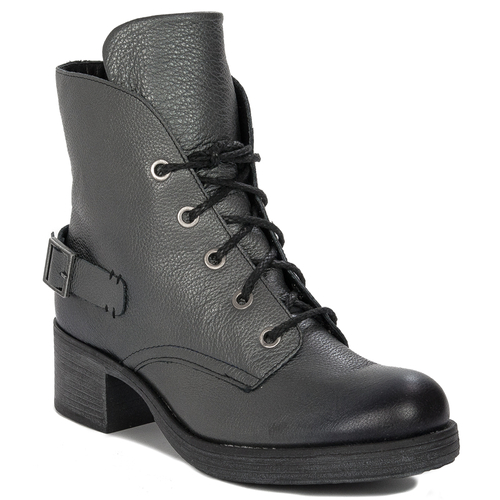 Maciejka Graphite leather women's Lace-up Boots