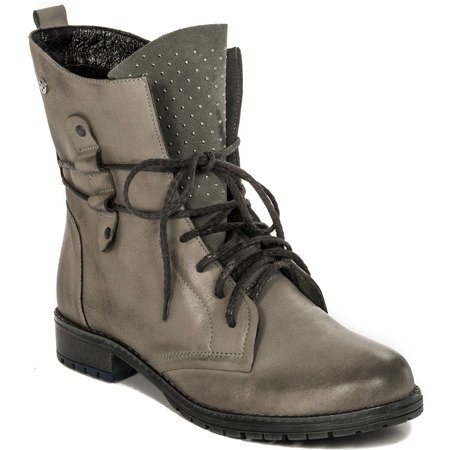 Maciejka Gray Lace-up Boots