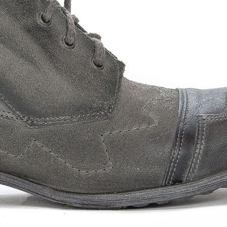 Maciejka Gray Lace-up Boots