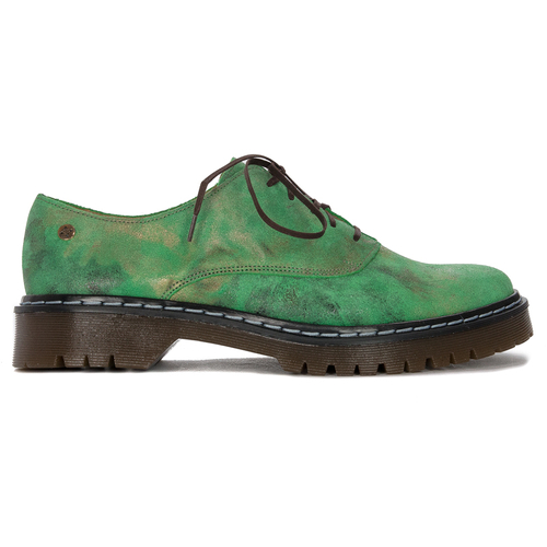 Maciejka Green+Gold Low Shoes 04087-09/00-5