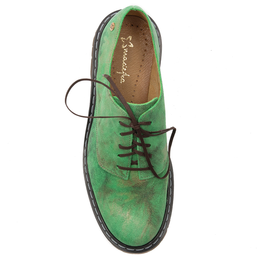 Maciejka Green+Gold Low Shoes 04087-09/00-5