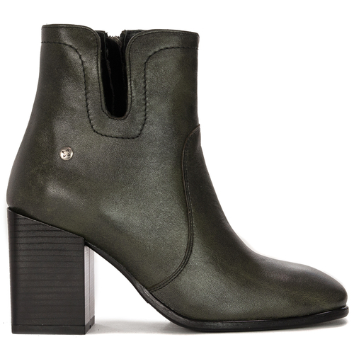 Maciejka Green Leather Women's Boots 05687-09/00-7