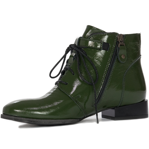 Maciejka Green Pattented Leather women's Boots 5743A-45/00-7