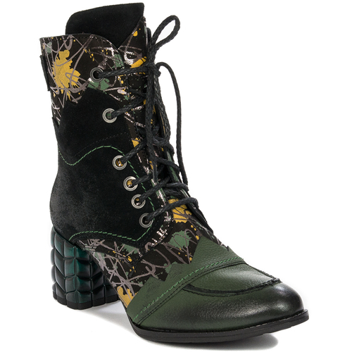 Maciejka Green and Black Lace-up Boots