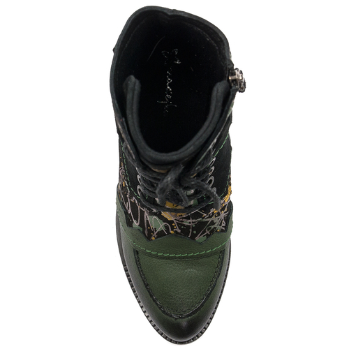 Maciejka Green and Black Lace-up Boots