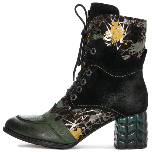 Maciejka Green and Black Lace-up Boots