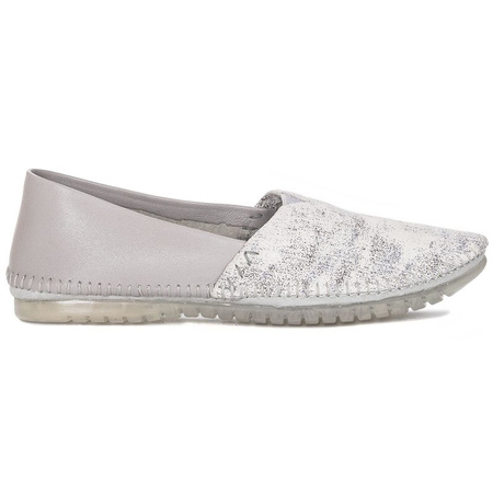 Maciejka Grey Leather Ballerina