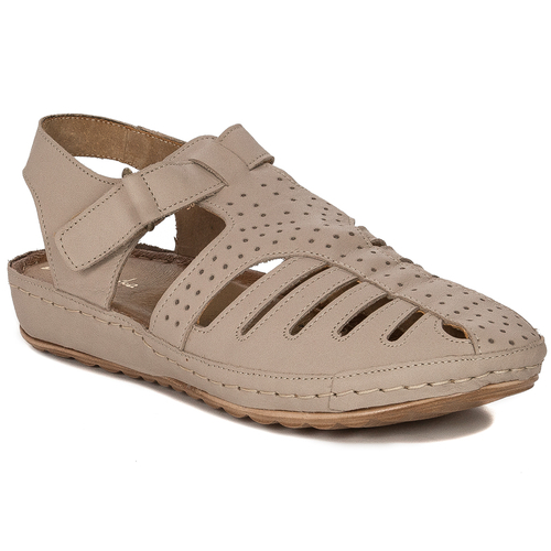 Maciejka Leather Beige Women's Sandals