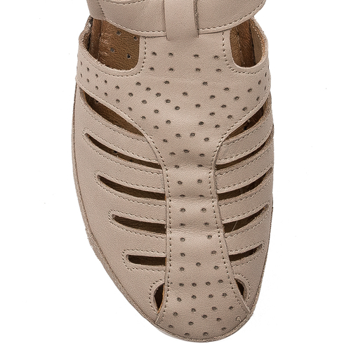 Maciejka Leather Beige Women's Sandals