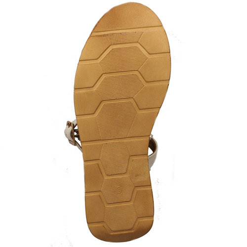 Maciejka Leather Beige and Gold Women's Sandals