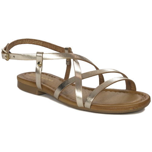 Maciejka Leather Gold Women's Sandals 06635-25/00-0