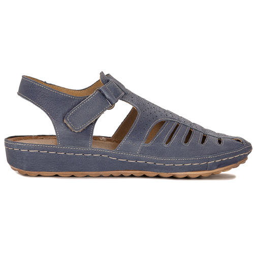 Maciejka Leather Navy Blue Women's Sandals