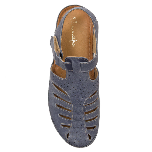 Maciejka Leather Navy Blue Women's Sandals