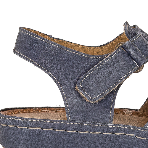 Maciejka Leather Navy Blue Women's Sandals