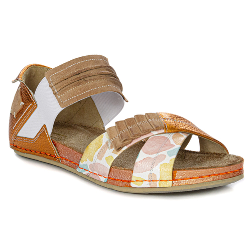 Maciejka Leather White + Orange Women's Sandals