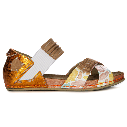 Maciejka Leather White + Orange Women's Sandals