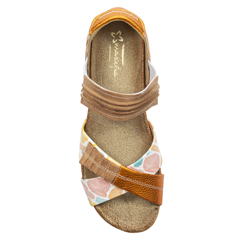 Maciejka Leather White + Orange Women's Sandals