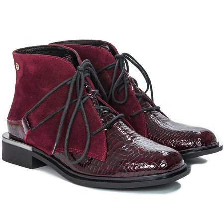 Maciejka Maroon Lace-up Boots 04813-23/00-7