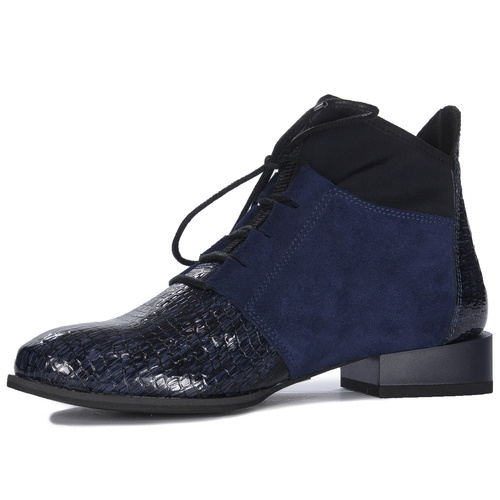 Maciejka Navy Blue Lace-up Boots 04744-27/00-7