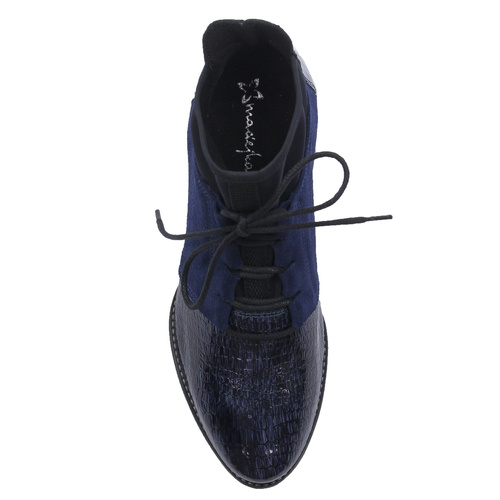 Maciejka Navy Blue Lace-up Boots 04744-27/00-7