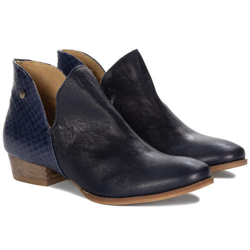 Maciejka Navy Leather Boots