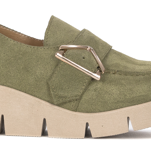 Maciejka Olive suede leather Low Shoes 05829-24/00-1