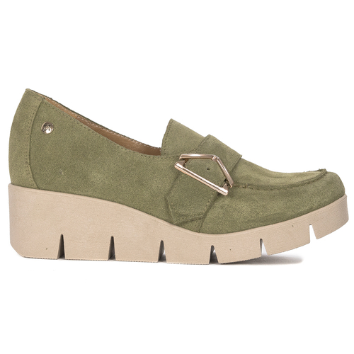 Maciejka Olive suede leather Low Shoes 05829-24/00-1