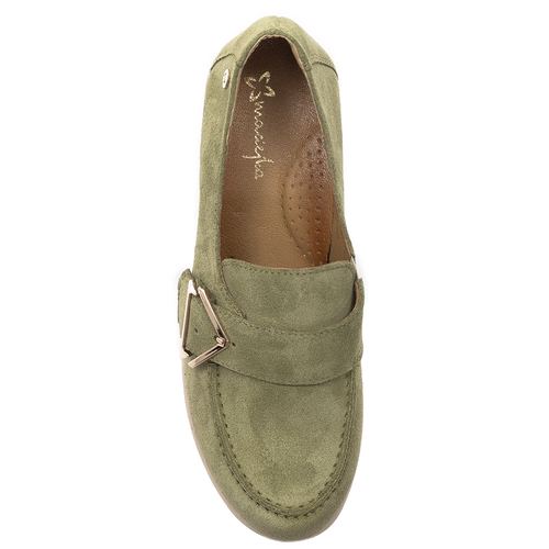 Maciejka Olive suede leather Low Shoes 05829-24/00-1