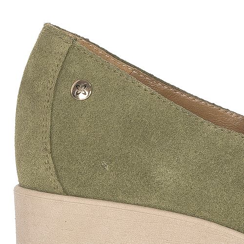 Maciejka Olive suede leather Low Shoes 05829-24/00-1