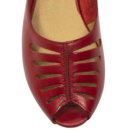 Maciejka Red Flat Shoes 03497-08/00-6