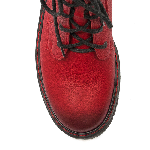 Maciejka Red Lace-up Boots 01609-08/00-3