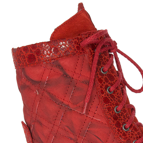 Maciejka Red Lace-up Boots 05634-08/00-7