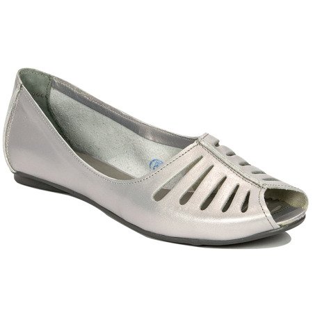 Maciejka Silver Flat Shoes 03497-35/00-6