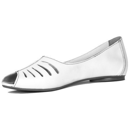 Maciejka White Flat Shoes 03497-59/00-6