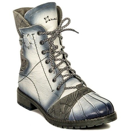 Maciejka White Lace-up Boots 03961-11/00-4