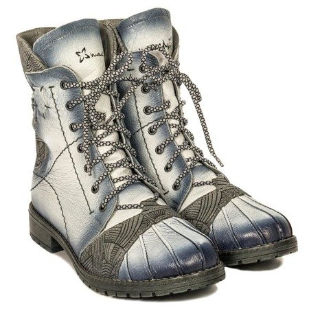 Maciejka White Lace-up Boots 03961-11/00-4