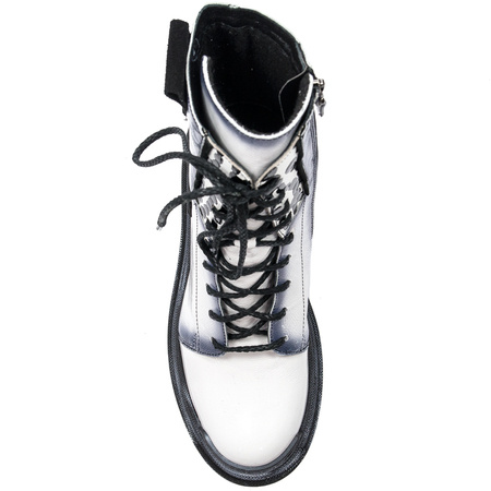 Maciejka White Lace-up Boots 05113-11/00-3