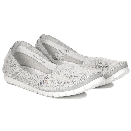 Maciejka White and Silver Ballerina Shoes 