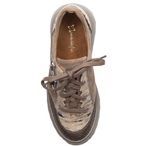 Maciejka Woman's Beige Leather Sneakers