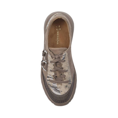 Maciejka Woman's Dark Beige Leather Sneakers