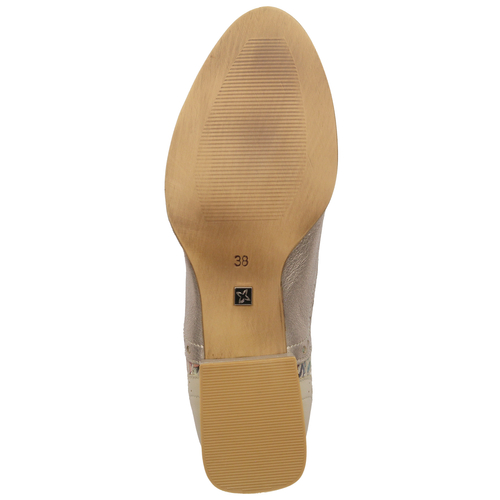 Maciejka Woman's Leather Beige and Gold Flat Shoes