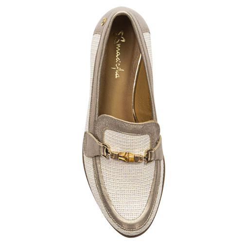 Maciejka Woman's Leather Gold Flat Shoes 06442-25/00-1