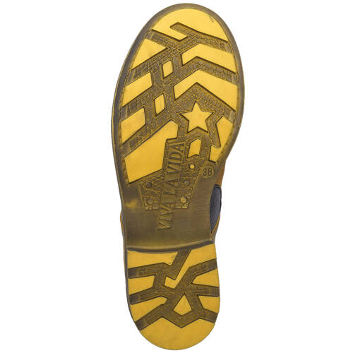 Maciejka Woman's Leather Yellow and Black Flat Shoes