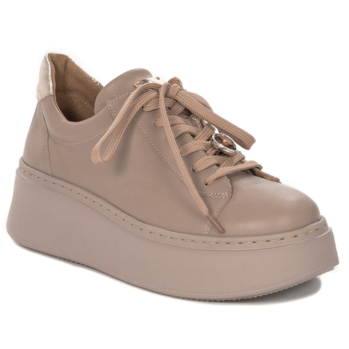 Maciejka Woman's Sneakers Beige Leather 06191-04/00-8